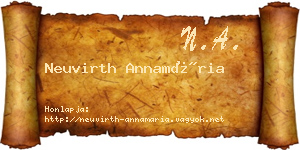 Neuvirth Annamária névjegykártya